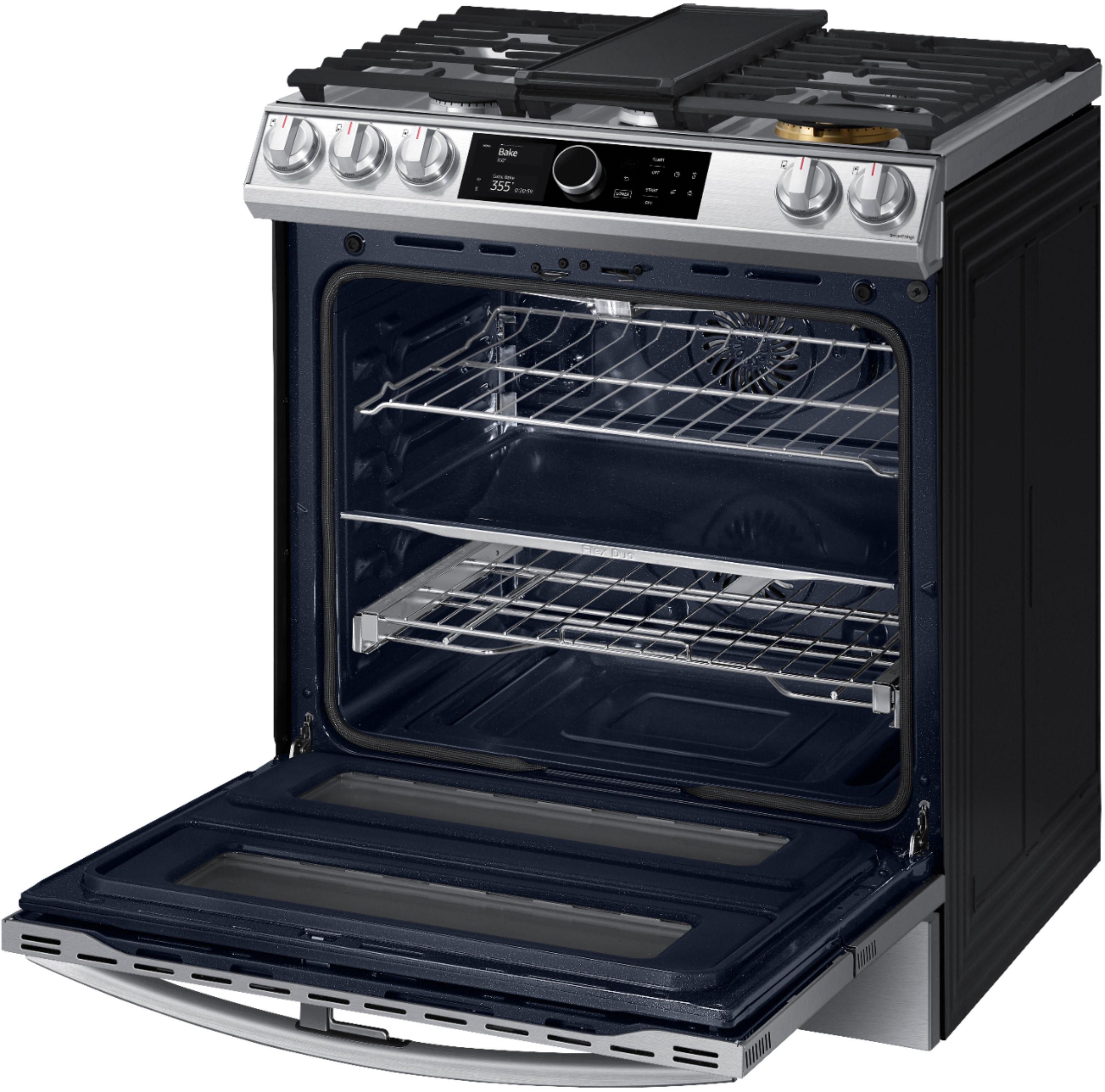 Samsung 6.0 cu. ft. Flex Duo Front Control Slide-in Gas Convection Range  with Smart Dial, Air Fry & Wi-Fi Fingerprint Resistant Stainless Steel  NX60T8751SS/AA - Best Buy