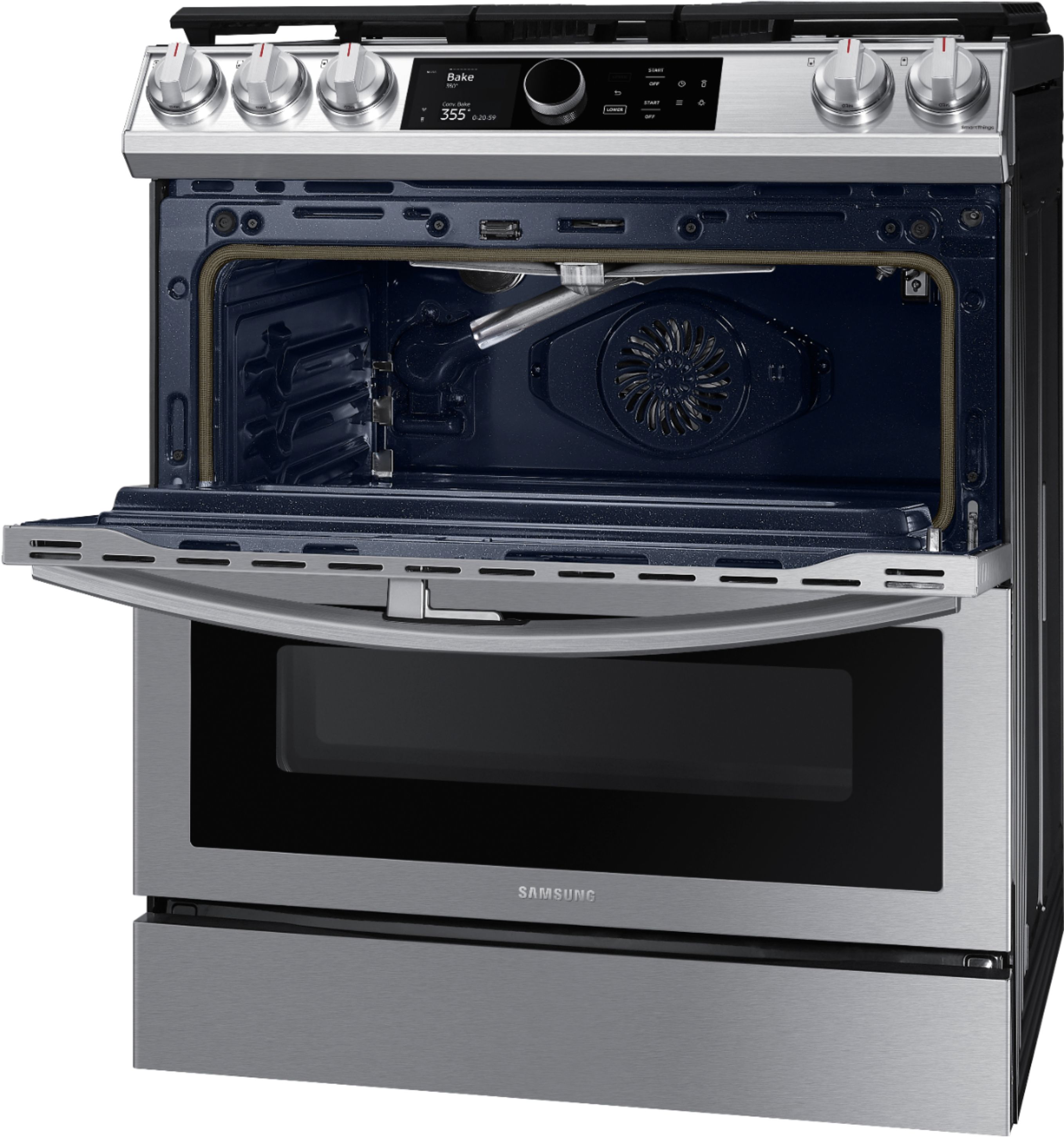 6.3 cu ft. Smart Slide-in Gas Range with Flex Duo™, Smart Dial & Air Fry in  Black Stainless Steel Ranges - NY63T8751SG/AA