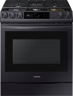 Samsung - 6.0 Cu. Ft. Front Control Slide-in Gas Range with WiFi, Smart Dial & Air Fry - Fingerprint Resistant Black Stainless Steel - Front_Standard