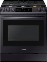 Samsung - 6.0 Cu. Ft. Front Control Slide-in Gas Range with Smart Dial, Air Fry & Wi-Fi, Fingerprint Resistant - Black Stainless Steel - Front_Zoom