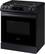 Left. Samsung - 6.0 cu. ft. Front Control Slide-in Gas Range with Wi-FI - Black Stainless Steel.