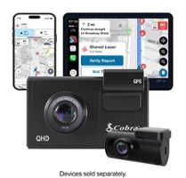 Cobra - SC 200D Dual-View Smart Dash Cam with Rear-View Accessory Camera - Black - Front_Zoom