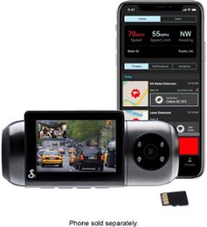 Cobra - SC 201 Dual-View Smart Dash Cam with Built-In Cabin View - Black - Front_Zoom