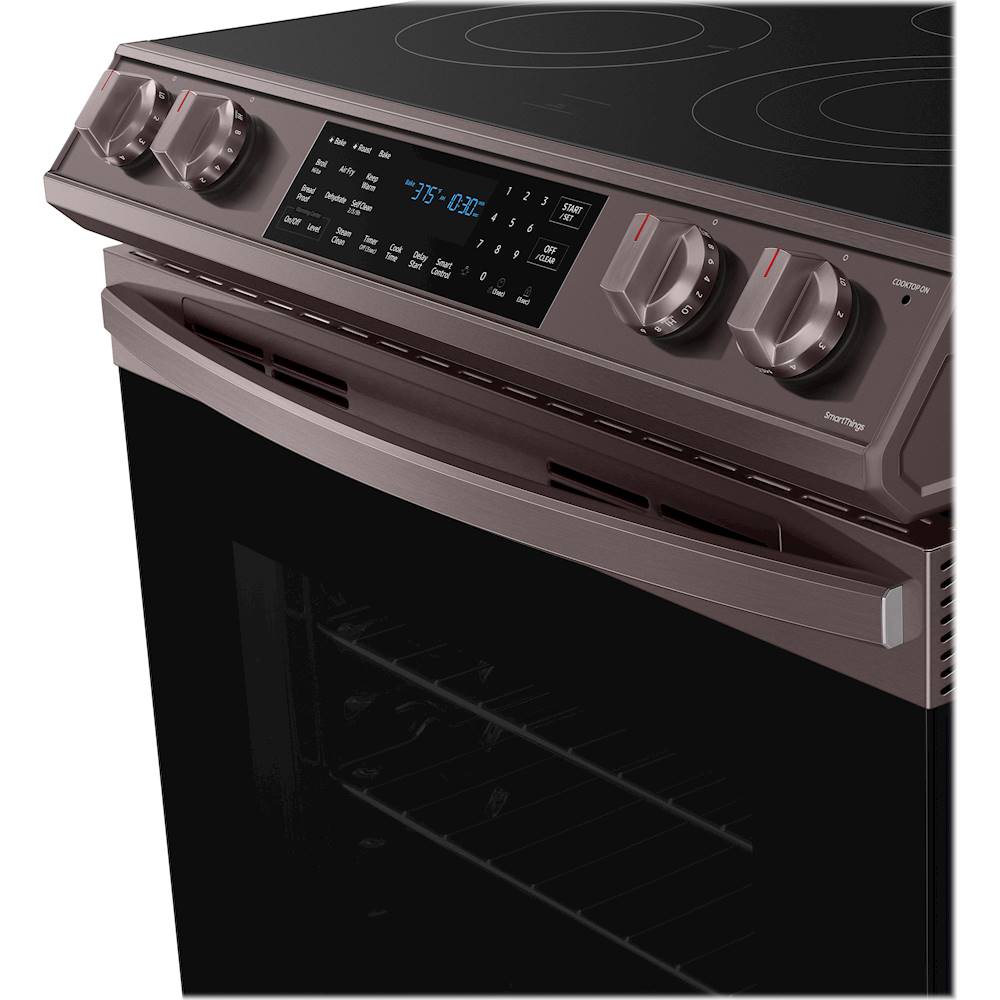 Samsung 30 in. 6.3 cu. ft. Smart 5-Element Slide-In Electric Range with Air  Fry Convection Oven in Black Stainless Steel NE63T8511SG - The Home Depot