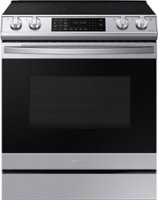 Samsung - 6.3 cu. ft. Front Control Slide-In Electric Convection Range with Air Fry & Wi-Fi, Fingerprint Resistant - Stainless Steel - Front_Zoom
