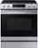 Front Zoom. Samsung - 6.3 cu. ft. Front Control Slide-In Electric Convection Range with Air Fry & Wi-Fi, Fingerprint Resistant - Stainless Steel.