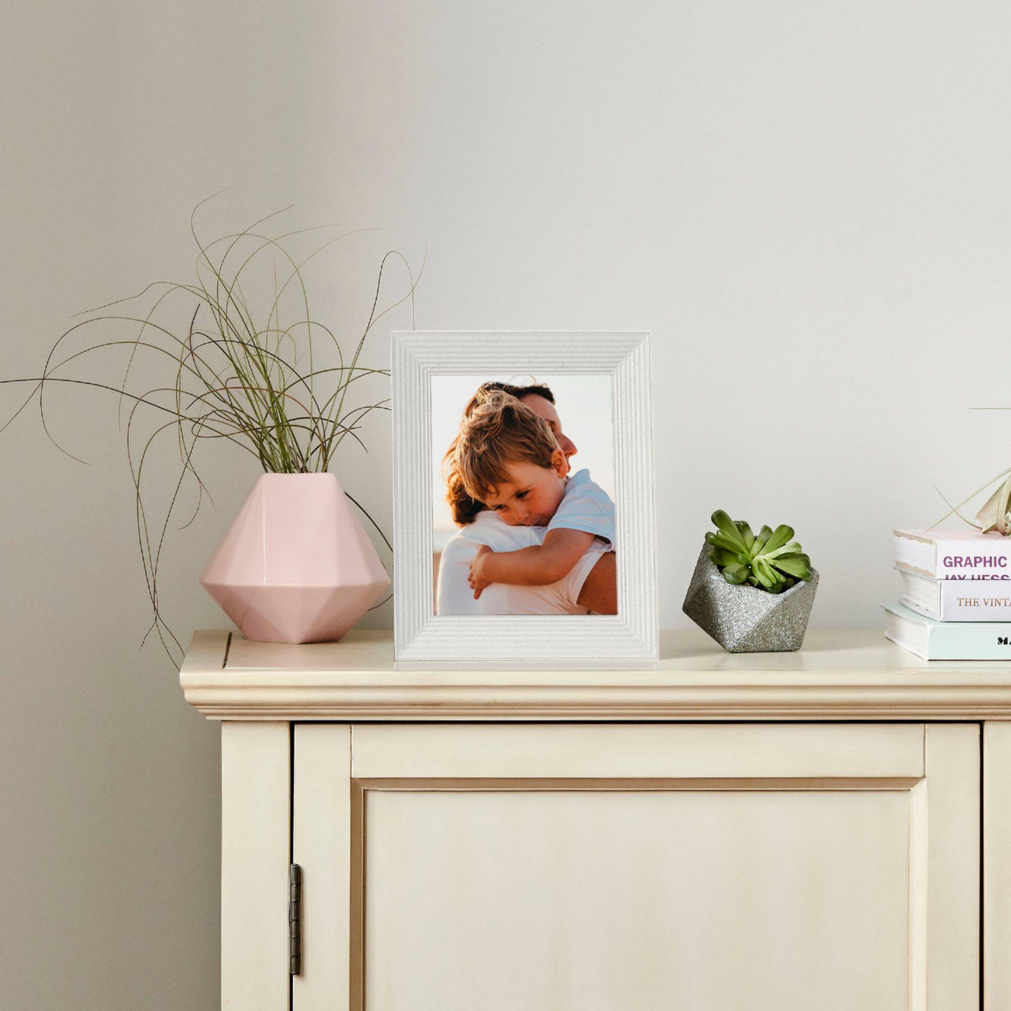 Alt View 15. Aura - Mason 9" LCD Wi-Fi Digital Photo Frame - White Quartz.