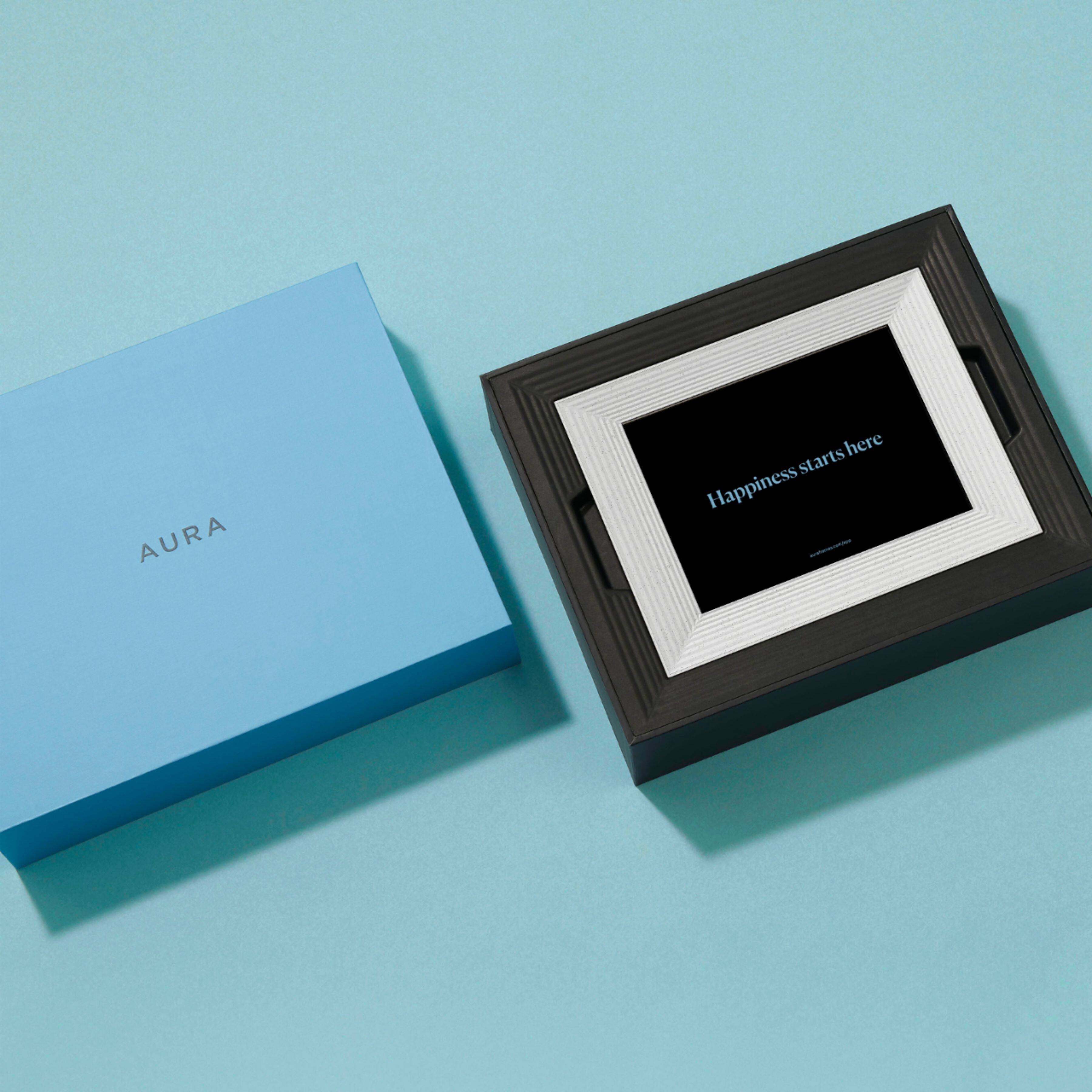 Alt View 17. Aura - Mason 9" LCD Wi-Fi Digital Photo Frame - White Quartz.