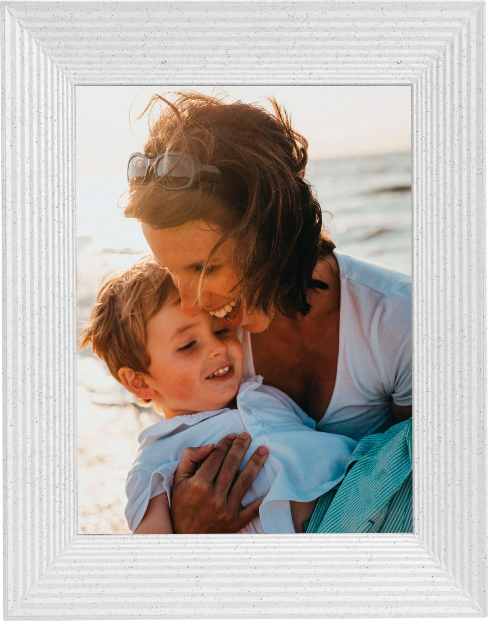 Left. Aura - Mason 9" LCD Wi-Fi Digital Photo Frame - White Quartz.