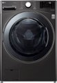 Front Zoom. LG - 4.5 Cu. Ft. High-Efficiency Smart Front-Load Washer and Electric Dryer Combo with Steam and TurboWash Technology - Black steel.