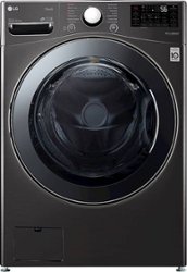 LG - 4.5 Cu. Ft. High-Efficiency Smart Front-Load Washer and Electric Dryer Combo with Steam and TurboWash Technology - Black Steel - Front_Zoom