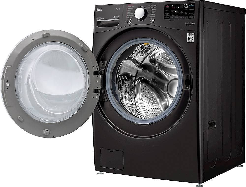 Alt View 17. LG - 4.5 Cu. Ft. High-Efficiency Smart Front-Load Washer and Electric Dryer Combo with Steam and TurboWash Technology - Black Steel.