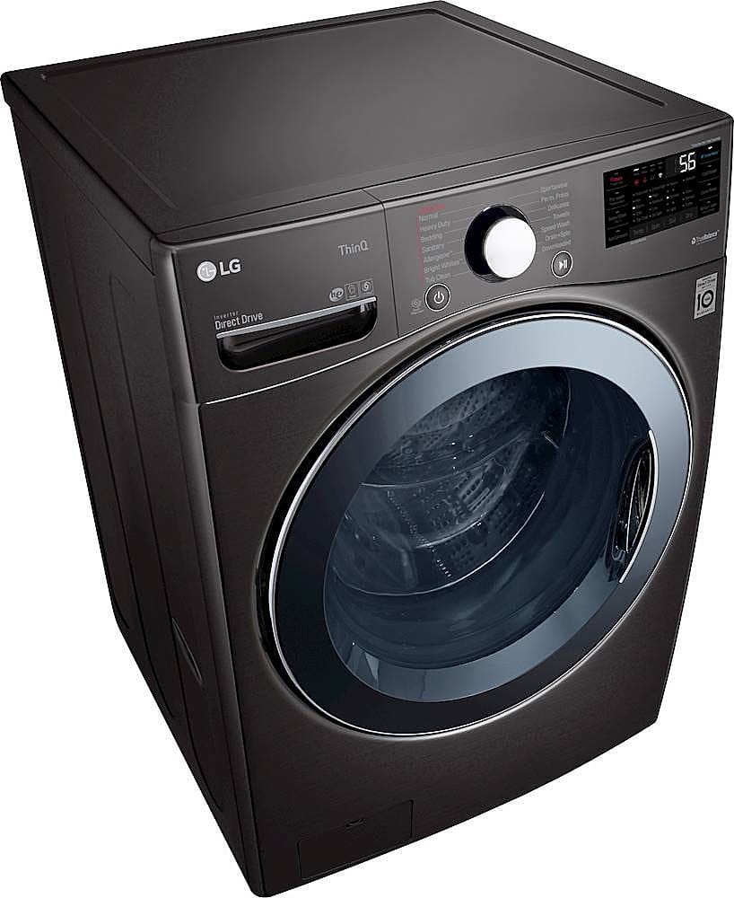 Alt View 18. LG - 4.5 Cu. Ft. High-Efficiency Smart Front-Load Washer and Electric Dryer Combo with Steam and TurboWash Technology - Black Steel.