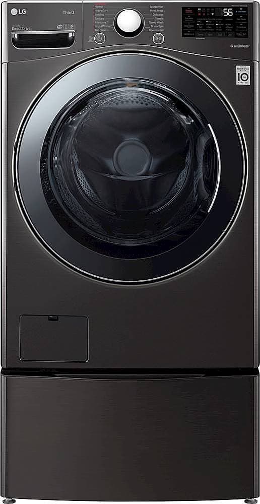 Alt View 21. LG - 4.5 Cu. Ft. High-Efficiency Smart Front-Load Washer and Electric Dryer Combo with Steam and TurboWash Technology - Black Steel.