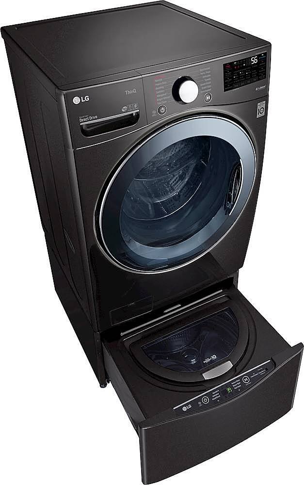 Alt View 30. LG - 4.5 Cu. Ft. High-Efficiency Smart Front-Load Washer and Electric Dryer Combo with Steam and TurboWash Technology - Black Steel.