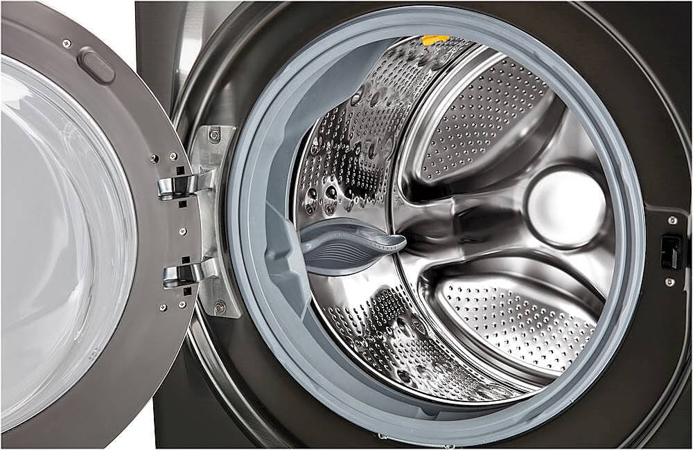 Alt View 11. LG - 4.5 Cu. Ft. High-Efficiency Smart Front-Load Washer and Electric Dryer Combo with Steam and TurboWash Technology - Black Steel.