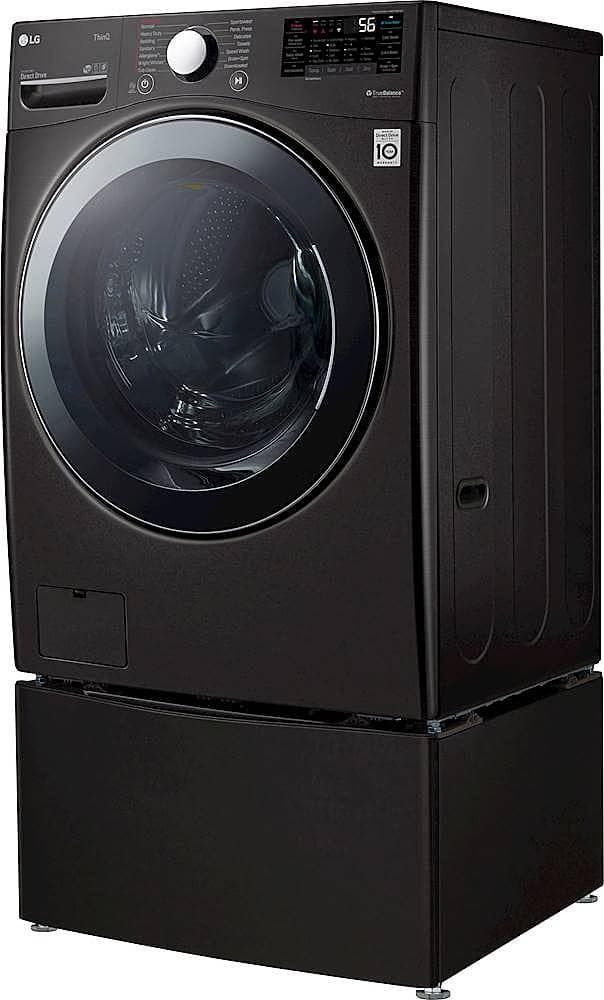 Alt View 35. LG - 4.5 Cu. Ft. High-Efficiency Smart Front-Load Washer and Electric Dryer Combo with Steam and TurboWash Technology - Black Steel.