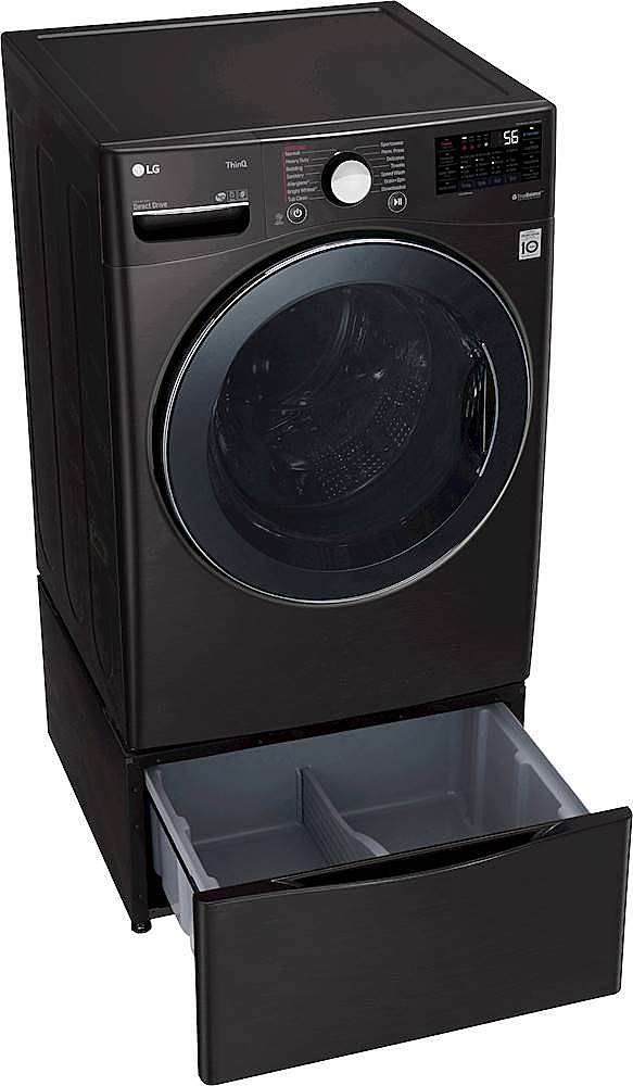 Alt View 37. LG - 4.5 Cu. Ft. High-Efficiency Smart Front-Load Washer and Electric Dryer Combo with Steam and TurboWash Technology - Black Steel.