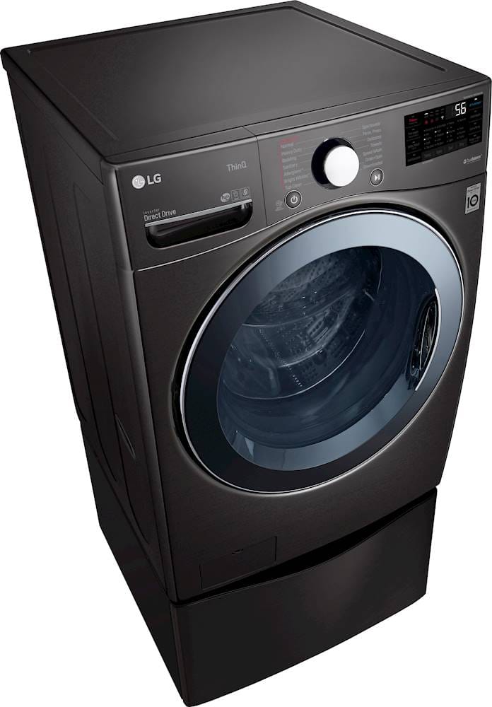 Alt View 38. LG - 4.5 Cu. Ft. High-Efficiency Smart Front-Load Washer and Electric Dryer Combo with Steam and TurboWash Technology - Black Steel.