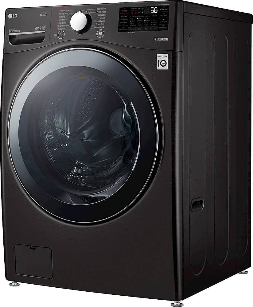 Alt View 1. LG - 4.5 Cu. Ft. High-Efficiency Smart Front-Load Washer and Electric Dryer Combo with Steam and TurboWash Technology - Black Steel.