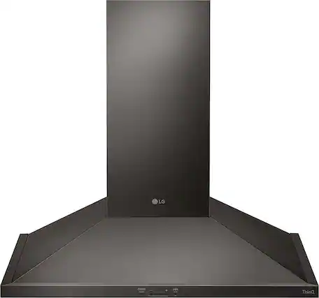 Front. LG - 36" Convertible Range Hood - PrintProof Black Stainless Steel.