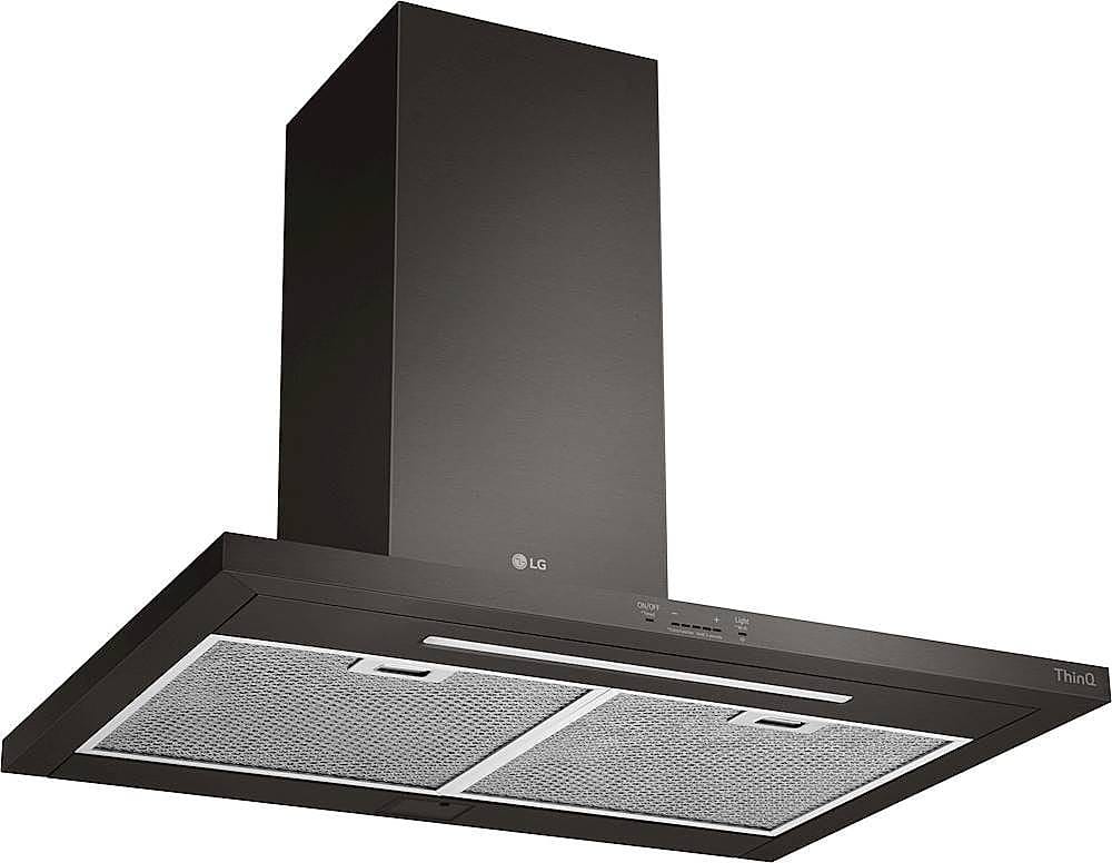 Alt View 12. LG - 36" Convertible Range Hood - PrintProof Black Stainless Steel.