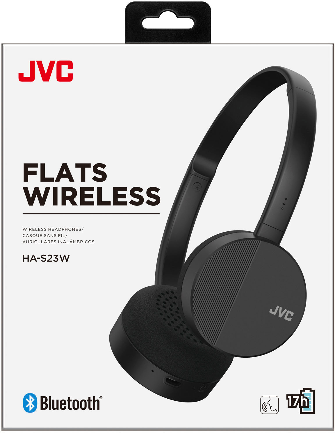 JVC FLATS Wireless On-Ear Headphones Black HAS23WB - Best Buy