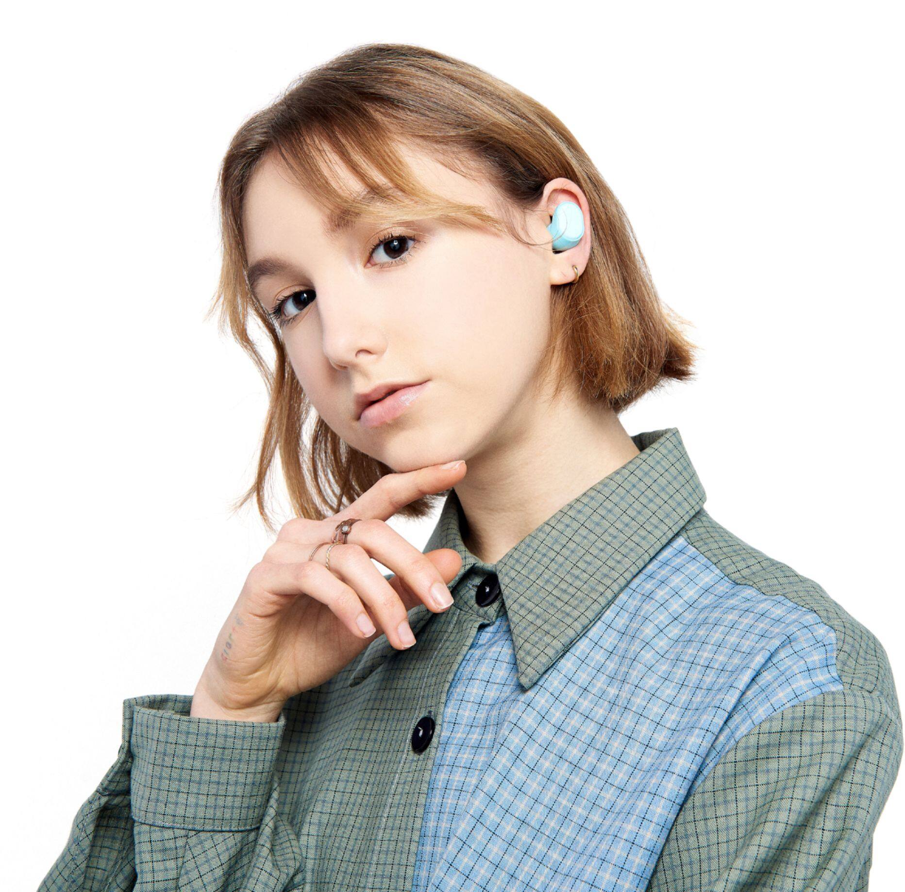 Alt View 17. Skullcandy - Sesh Evo True Wireless In-Ear Headphones - Bleached Blue.