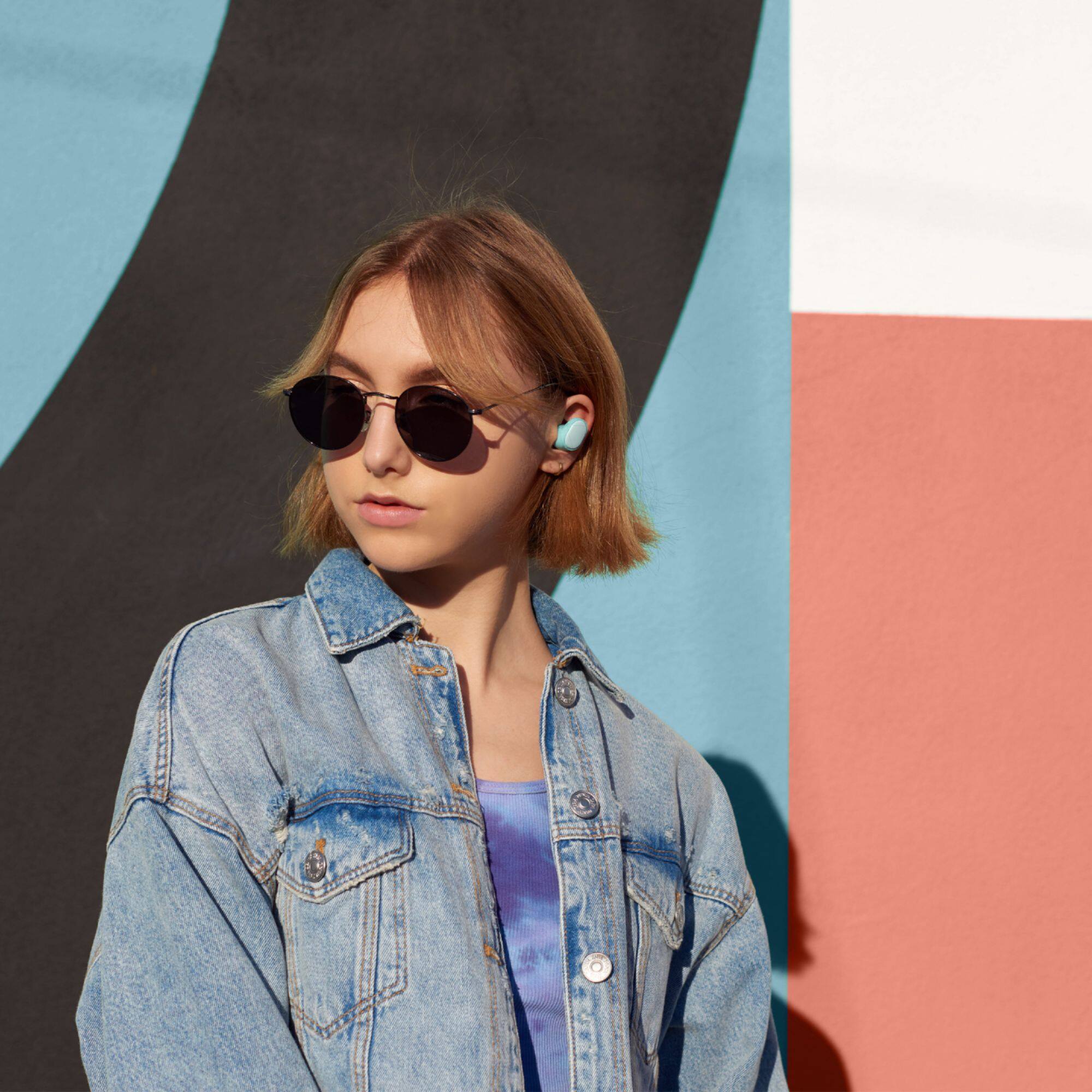 Alt View 18. Skullcandy - Sesh Evo True Wireless In-Ear Headphones - Bleached Blue.