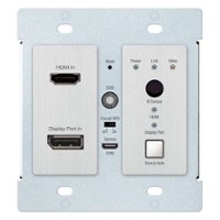 Key Digital - Wall Plate Switcher/Transmitter - Brushed Aluminum Face With Black Metal Backing - Front_Zoom
