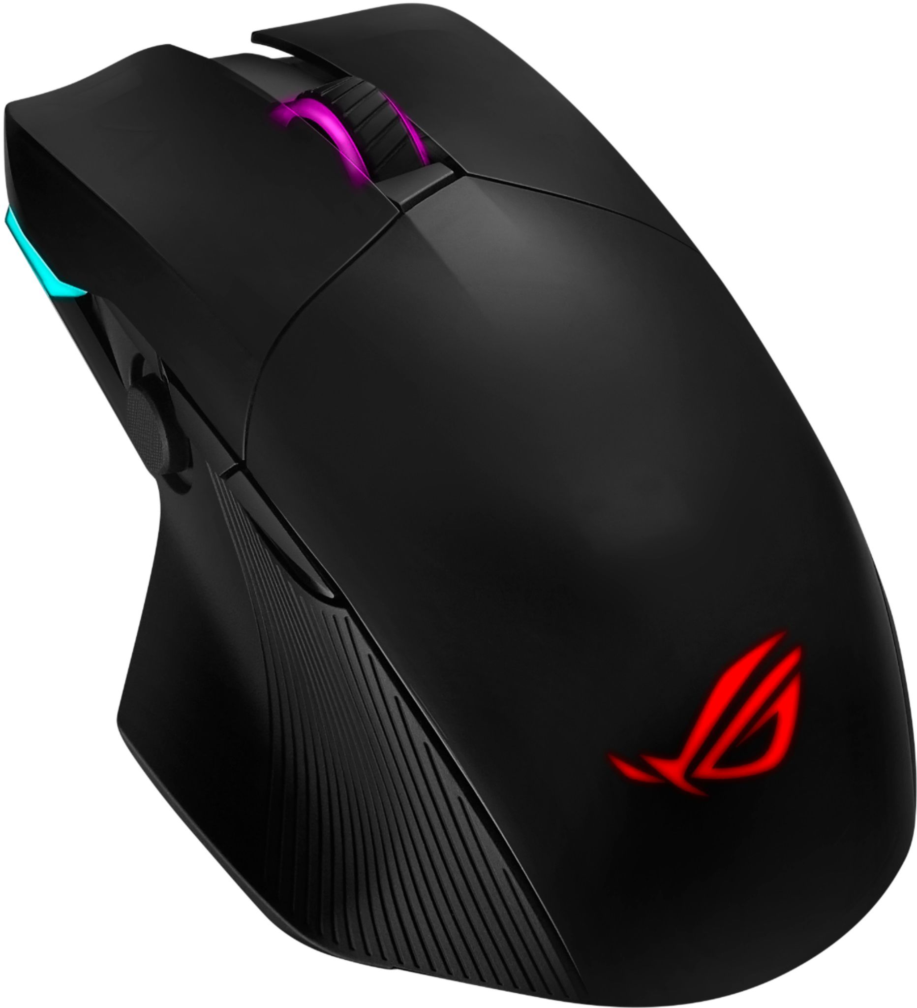 Back View: ASUS - ROG Chakram Bluetooth Optical Gaming Right-Handed Mouse with Aura Sync lighting - Translucent Black
