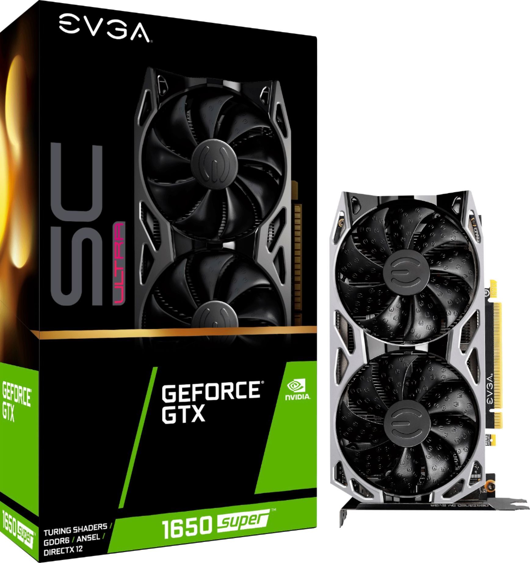 EVGA - SUPER SC ULTRA GAMING NVIDIA GeForce GTX 1650 SUPER 4GB GDDR6 PCI Express 3.0 Graphics Card - Black/Silver