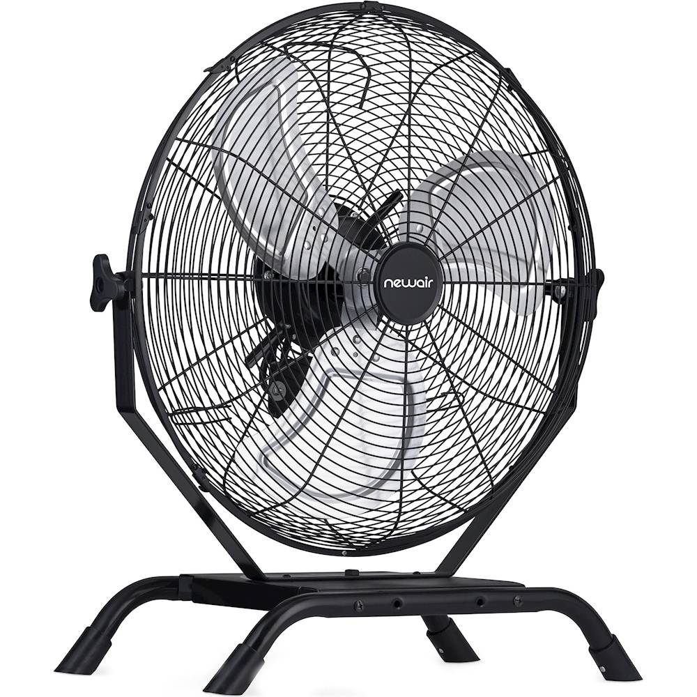 Angle View: NewAir - 4000 CFM 18" Outdoor High Velocity Floor or Wall Mounted Fan with 3 Fan Speeds and Adjustable Tilt Head - Black