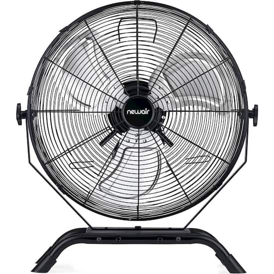 Front Zoom. NewAir - 4000 CFM 18" Outdoor High Velocity Floor or Wall Mounted Fan with 3 Fan Speeds and Adjustable Tilt Head - Black.