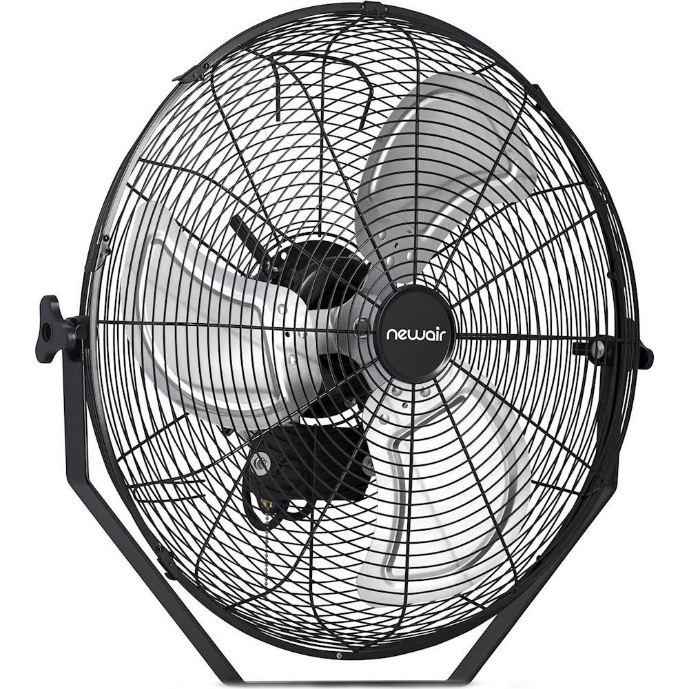 Angle View: NewAir - 4000 CFM 18" Outdoor High Velocity Wall Mounted Fan with 3 Fan Speeds and Adjustable Tilt Head - Black