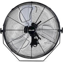 NewAir - 4000 CFM 18" Outdoor High Velocity Wall Mounted Fan with 3 Fan Speeds and Adjustable Tilt Head - Black - Front_Zoom