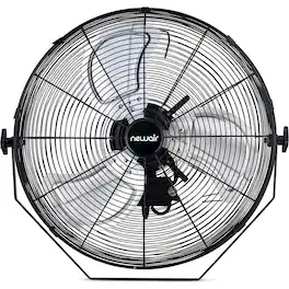 NewAir - 4000 CFM 18" Outdoor High Velocity Wall Mounted Fan with 3 Fan Speeds and Adjustable Tilt Head - Black