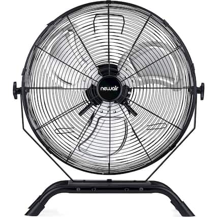 Front. NewAir - 4650 CFM 20" Outdoor High Velocity Floor or Wall Mounted Fan with 3 Fan Speeds and Adjustable Tilt Head - Black.