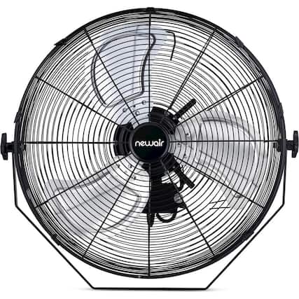 Front. NewAir - 4650 CFM 20" Outdoor High Velocity Wall Mounted Fan with 3 Fan Speeds and Adjustable Tilt Head - Black.