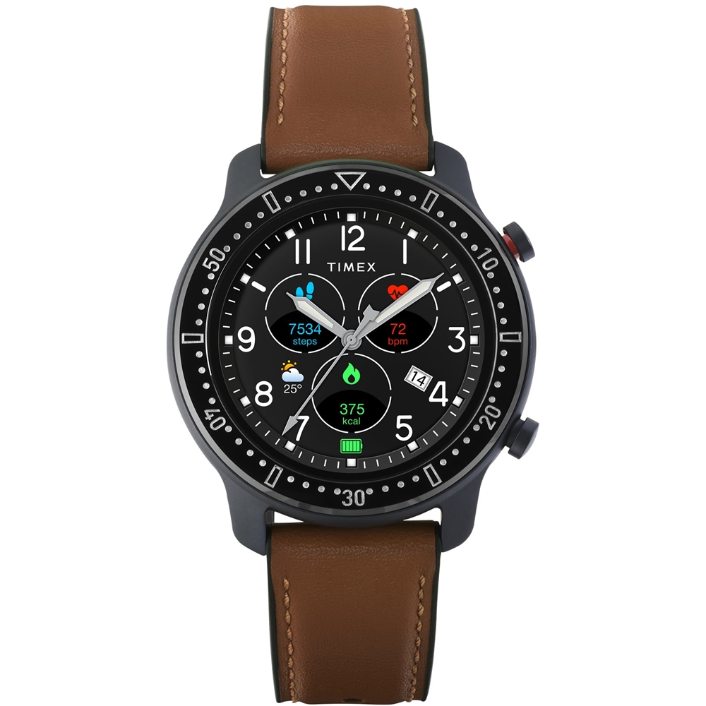 Angle View: Timex - Smartwatch 42mm Aluminum Alloy - Brown