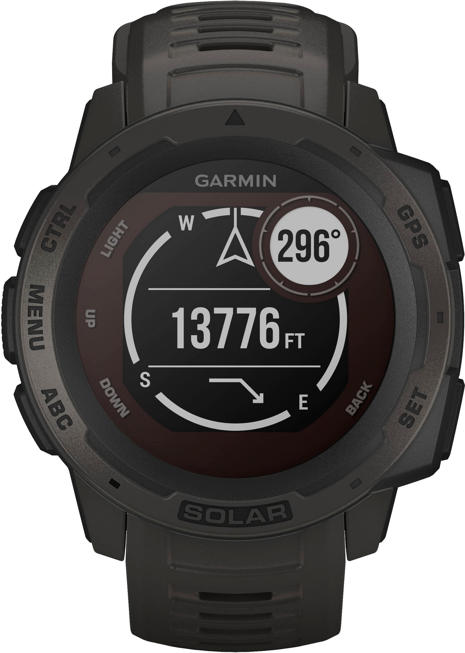 Alt View 3. Garmin - Instinct Solar Smartwatch 45mm Fiber-Reinforced Polymer - Graphite.