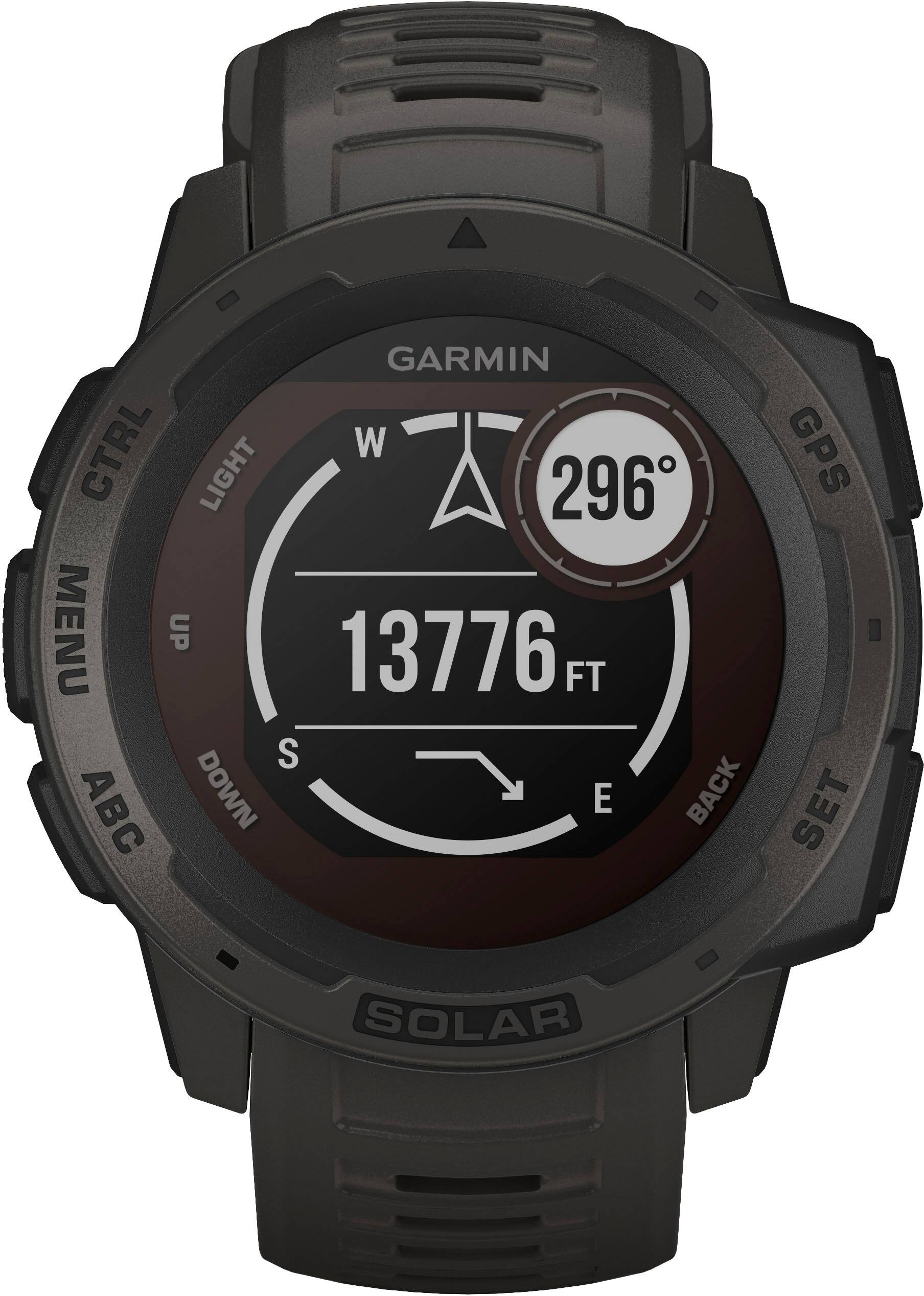 Alt View 3. Garmin - Instinct Solar Smartwatch 45mm Fiber-Reinforced Polymer - Graphite.