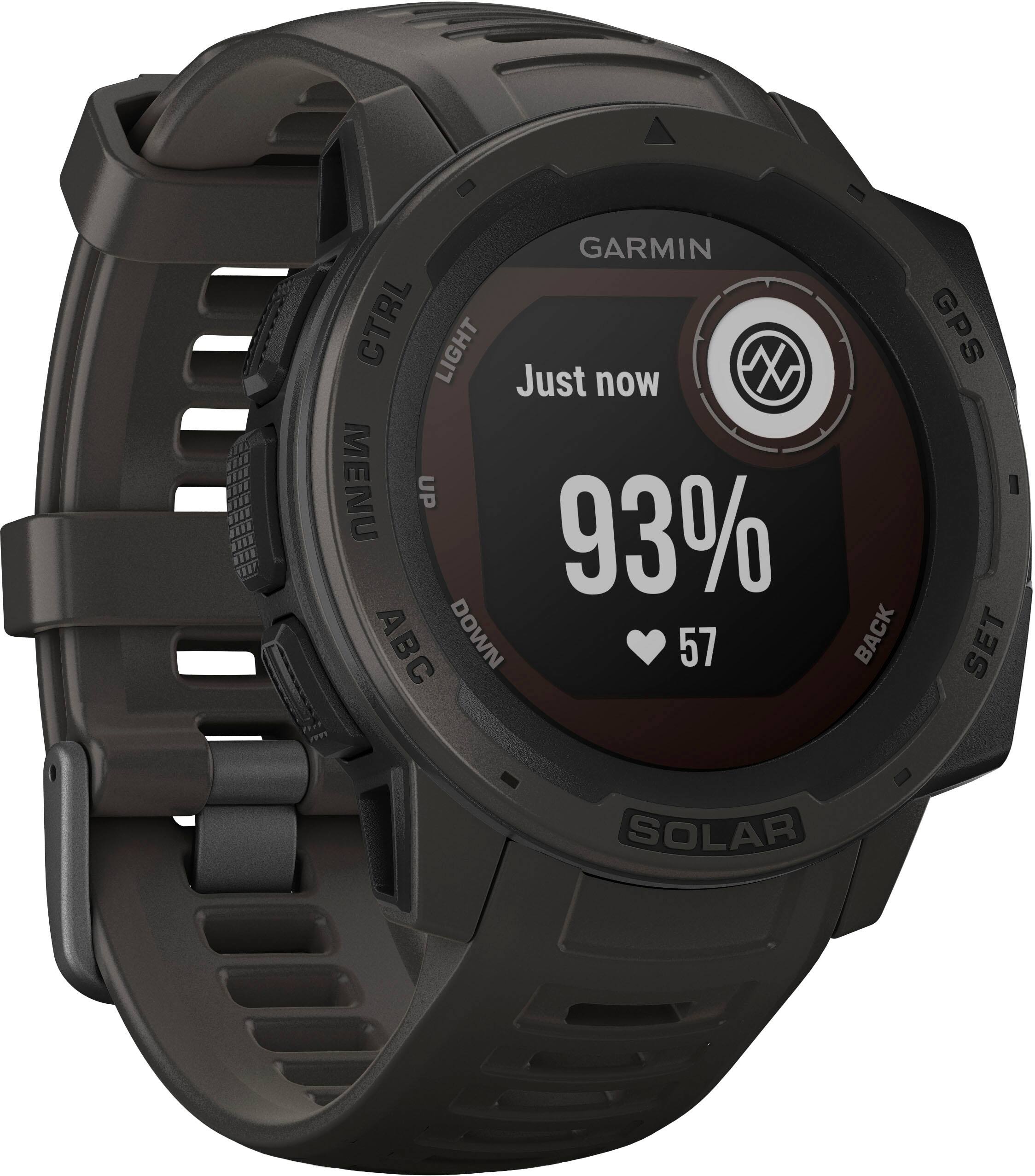 Angle. Garmin - Instinct Solar Smartwatch 45mm Fiber-Reinforced Polymer - Graphite.