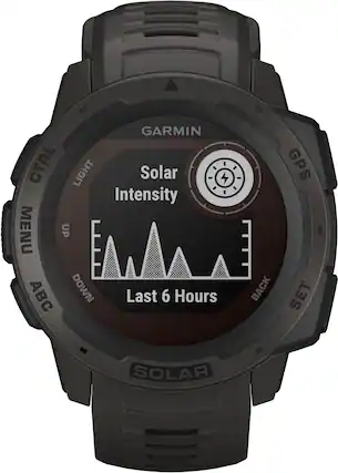 Front. Garmin - Instinct Solar Smartwatch 45mm Fiber-Reinforced Polymer - Graphite.