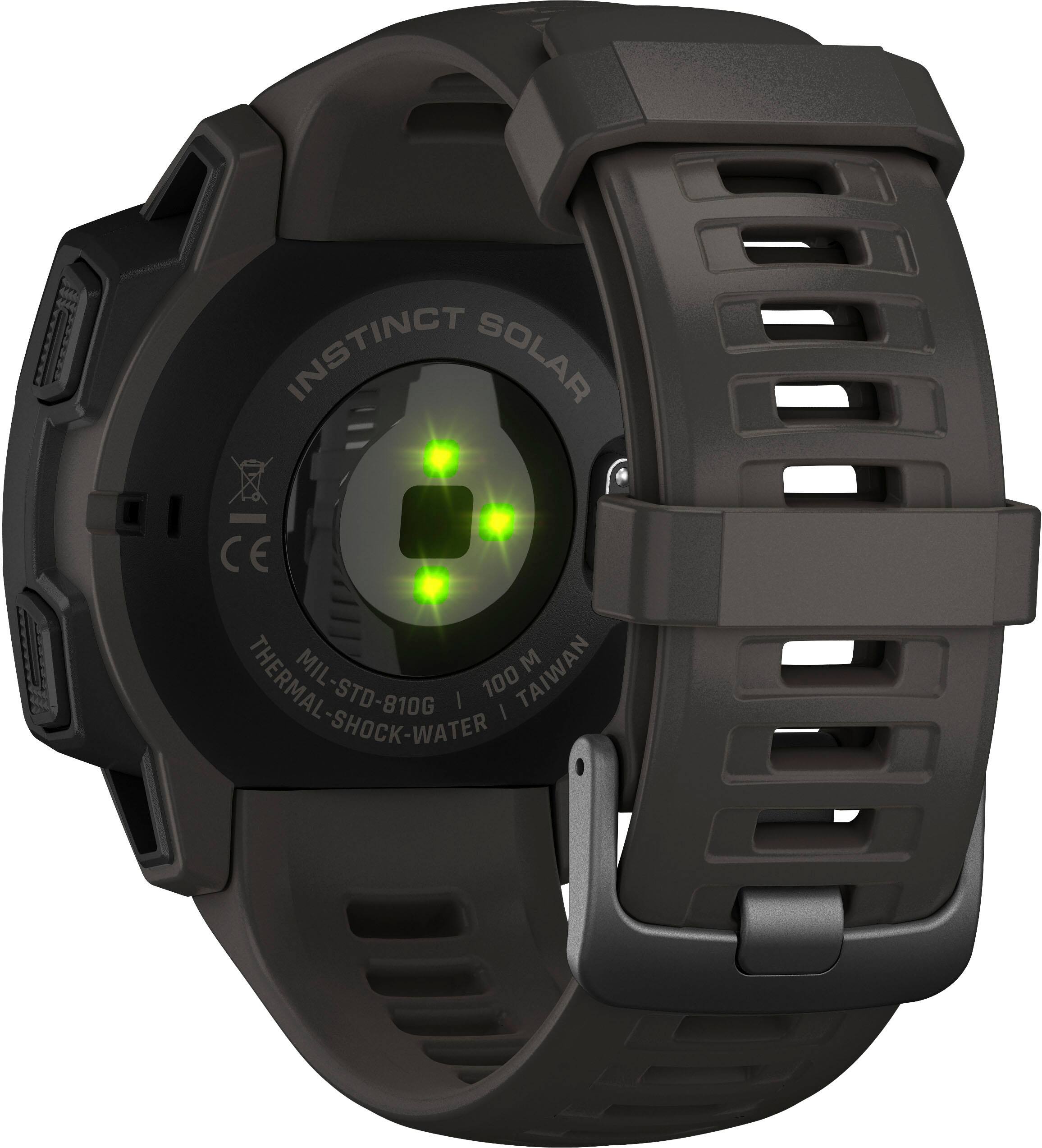 Back. Garmin - Instinct Solar Smartwatch 45mm Fiber-Reinforced Polymer - Graphite.