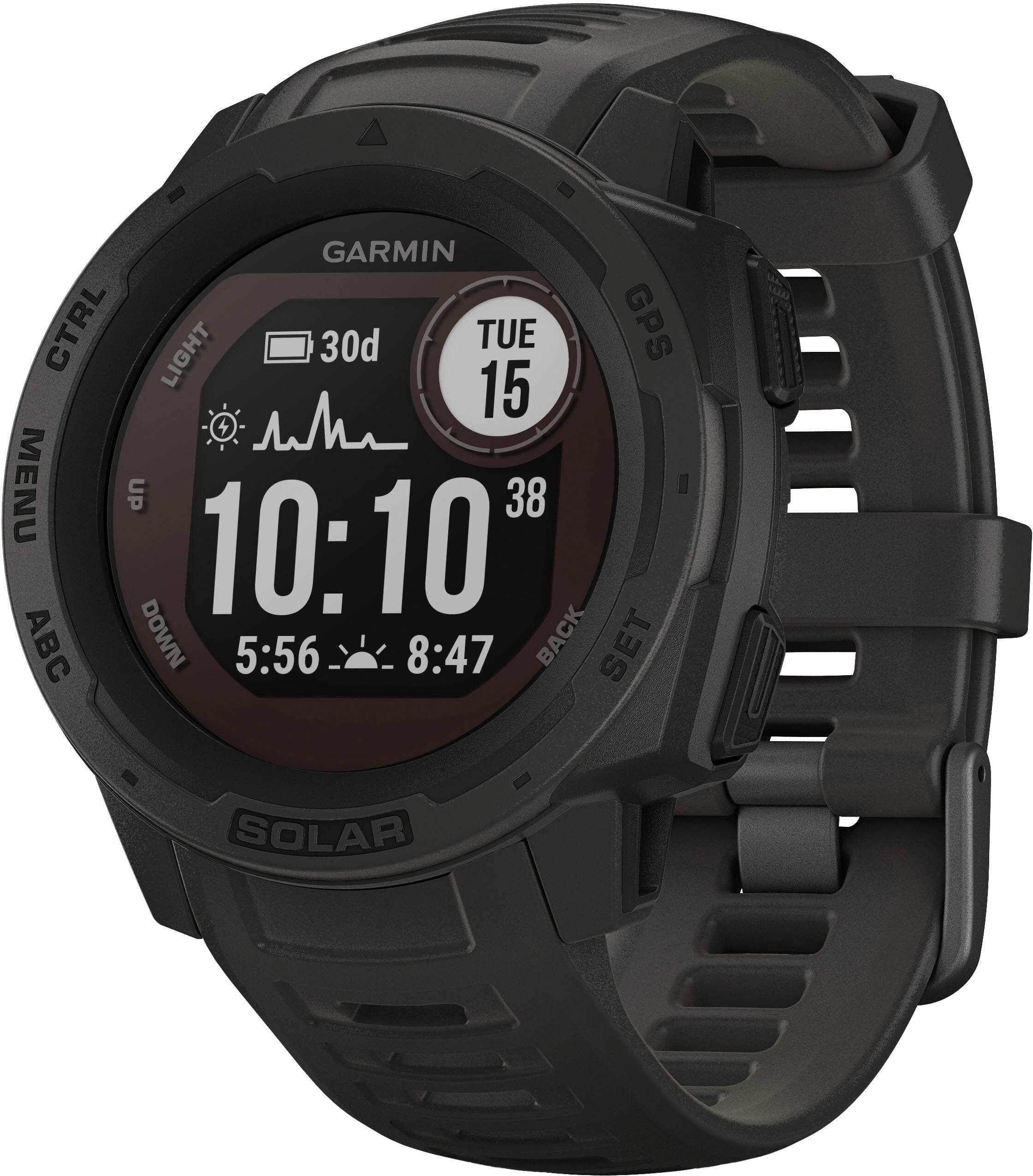 Left. Garmin - Instinct Solar Smartwatch 45mm Fiber-Reinforced Polymer - Graphite.