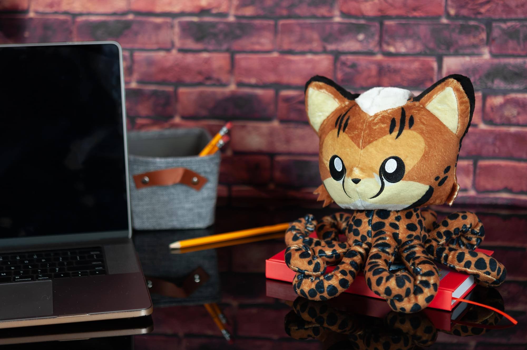 Alt View 3. Tentacle Kitty - Tentacle Kitty Series Cheetah Kitty Plush Collectible | Measures 8 Inches Tall - Orange.