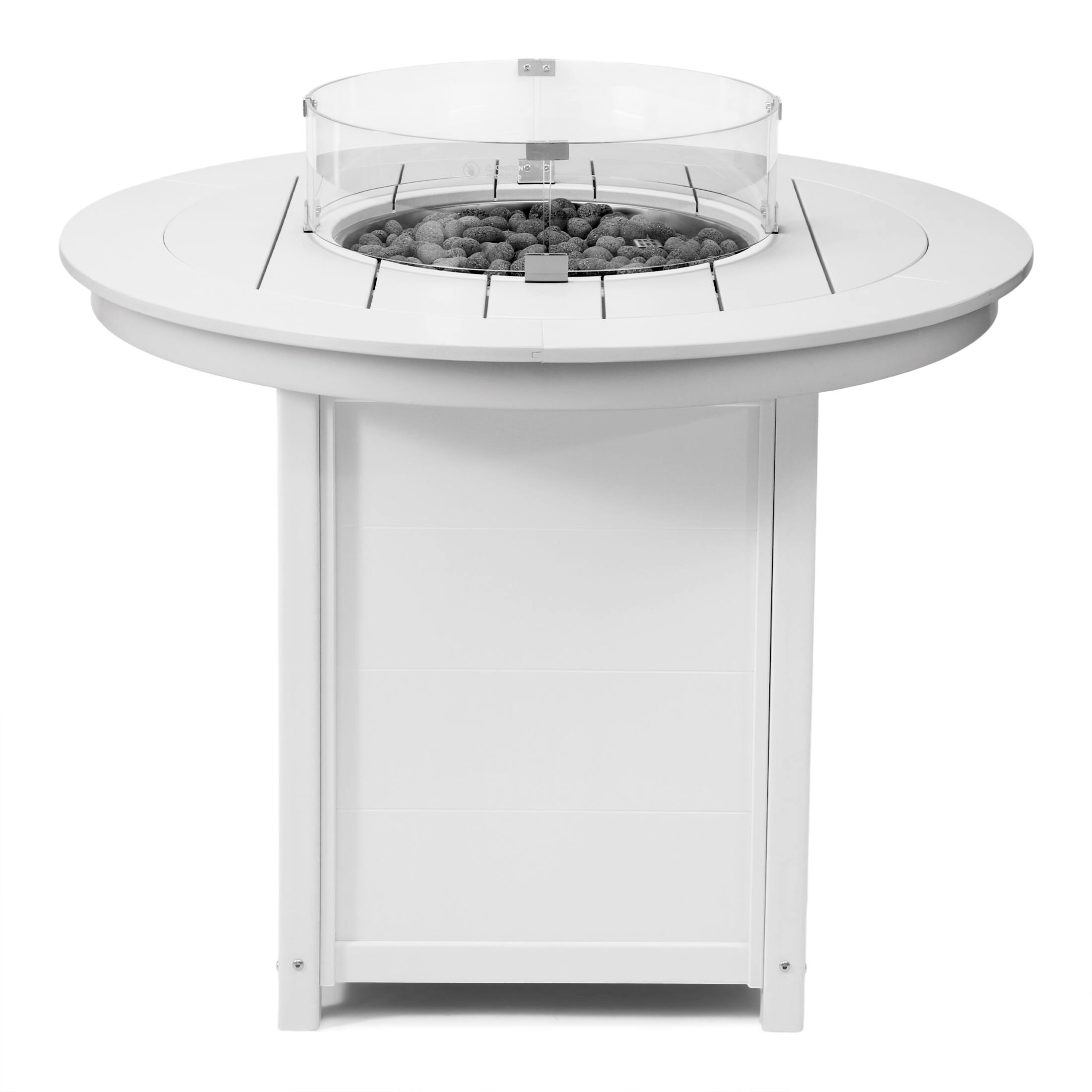 Alt View 1. WestinTrends - WestinTrends Helios 47" Modern Outdoor Patio Propane Round Counter Height Fire Pit Table - White.