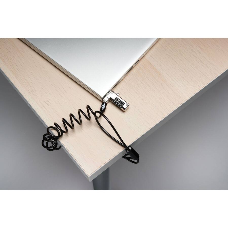 Alt View 3. Kensington - Kensington Slim NanoSaver Portable Combination Lock - 6 ft Cable - Resettable - 4-digit - Combination Lock - Black.