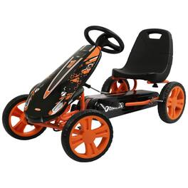 hauck - Speedster Pedal Car w/ 3 Way Adjustable Bucket Seat & Steel Frame - Orange